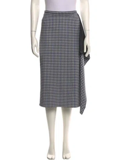 Pre-owned Tibi Plaid Print Midi Length Skirt In Black