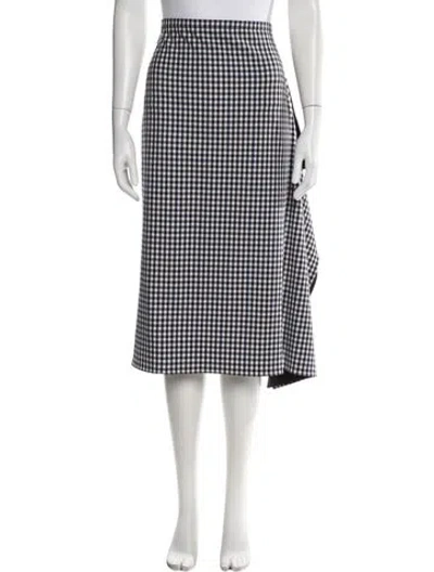 Pre-owned Tibi Plaid Print Midi Length Skirt In Black