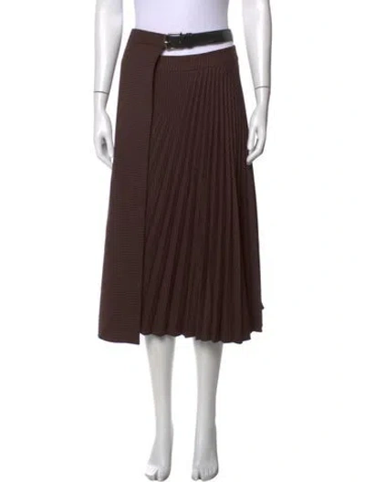Pre-owned Tibi Plaid Print Midi Length Skirt In Brown