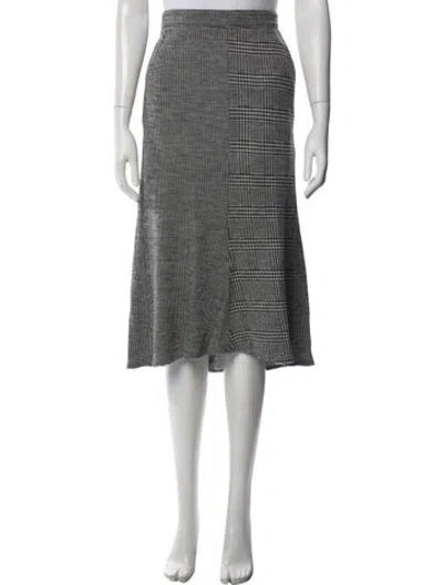 Pre-owned Tibi Plaid Print Midi Length Skirt In Grey