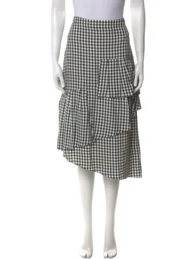 Pre-owned Tibi Plaid Print Midi Length Skirt In Multi
