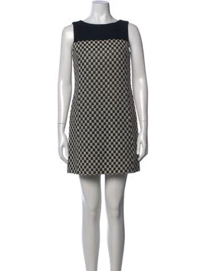 Pre-owned Tibi Plaid Print Mini Dress In Black