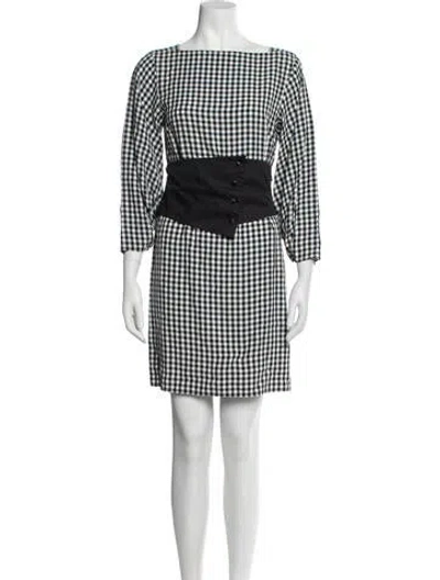 Pre-owned Tibi Plaid Print Mini Dress In Blue/white