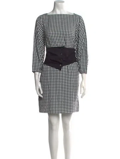 Pre-owned Tibi Plaid Print Mini Dress In Gray