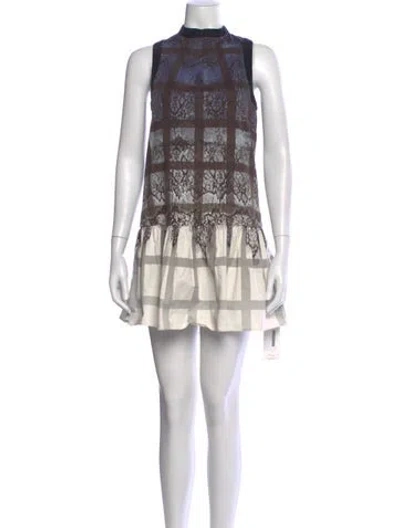 Pre-owned Tibi Plaid Print Mini Dress In Multi