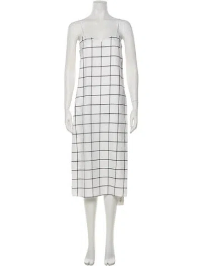 Pre-owned Tibi Plaid Print Mini Dress In White