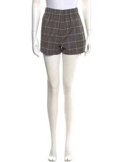 Pre-owned Tibi Plaid Print Mini Shorts In Gray