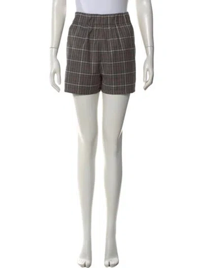 Pre-owned Tibi Plaid Print Mini Shorts In Gray