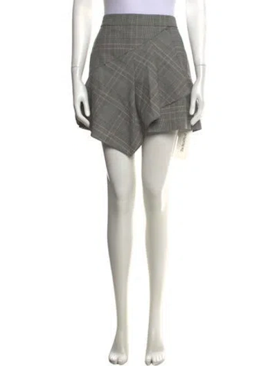 Pre-owned Tibi Plaid Print Mini Skirt In Brown