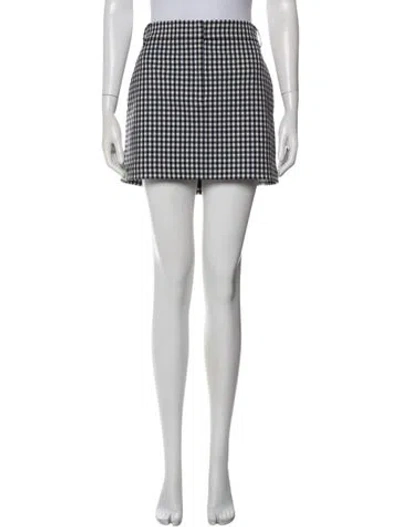 Pre-owned Tibi Plaid Print Mini Skirt In Gray