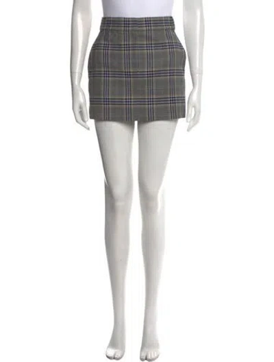 Pre-owned Tibi Plaid Print Mini Skirt In Neutral