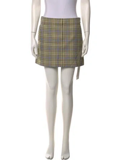 Pre-owned Tibi Plaid Print Mini Skirt In Neutral