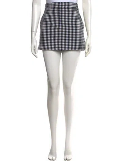 Pre-owned Tibi Plaid Print Mini Skirt W/ Tags In Blue