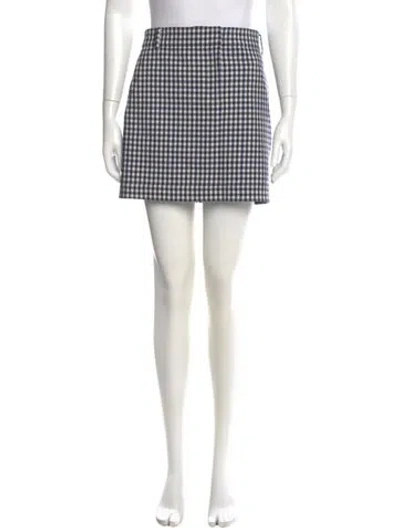 Pre-owned Tibi Plaid Print Mini Skirt In White