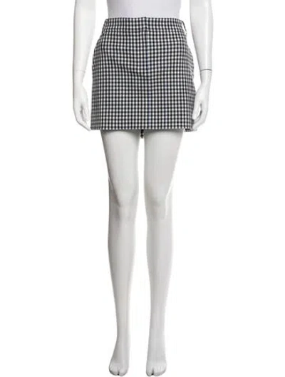 Pre-owned Tibi Plaid Print Mini Skirt In White