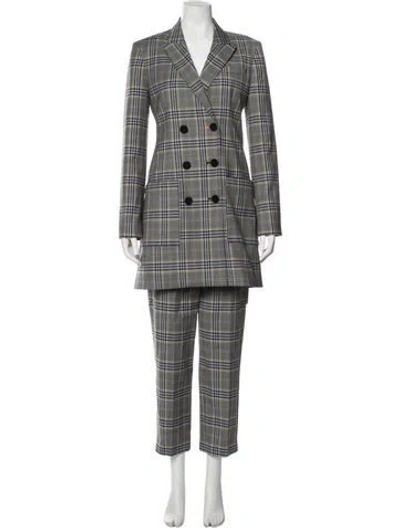 Pre-owned Tibi Plaid Print Pant Set In Gray