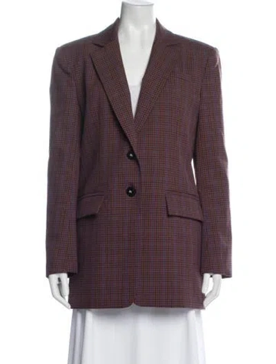 Pre-owned Tibi Plaid Print Peacoat In Purple