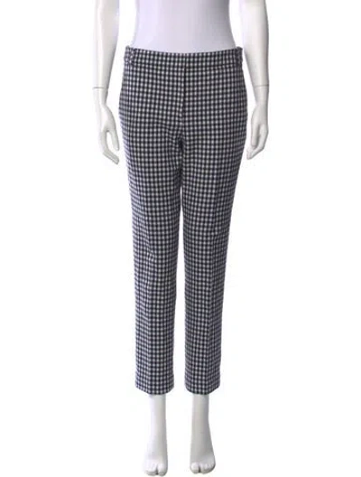 Pre-owned Tibi Plaid Print Straight Leg Pants In Black/white