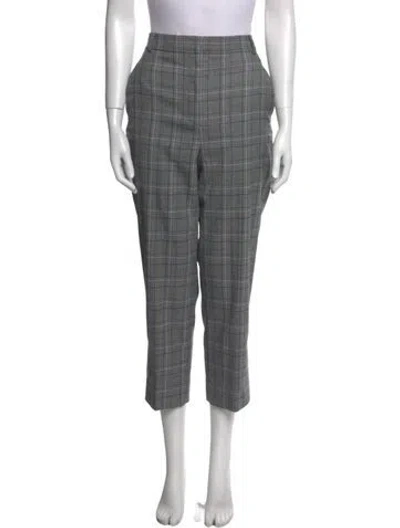 Pre-owned Tibi Plaid Print Straight Leg Pants In Purple