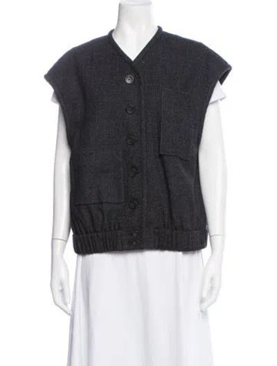 Pre-owned Tibi Plaid Print Vest In Grey