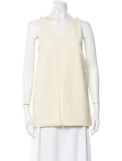 Pre-owned Tibi Plaid Print V-neck Top W/ Tags In Yellow