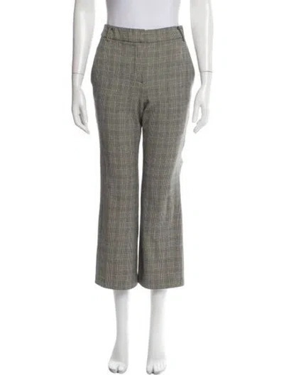 Pre-owned Tibi Plaid Print Wide Leg Pants In Black