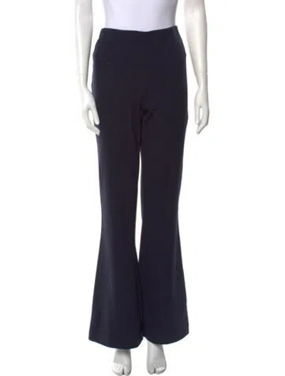 Pre-owned Tibi Plaid Print Wide Leg Pants In Blue