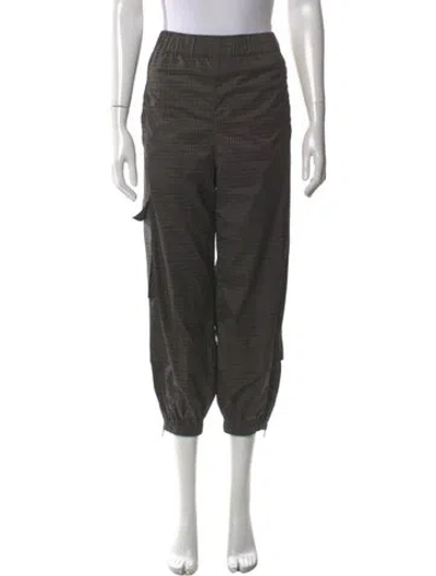 Pre-owned Tibi Plaid Print Wide Leg Pants In Green