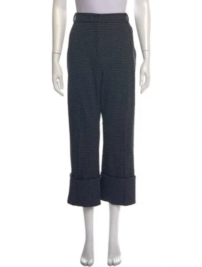 Pre-owned Tibi Plaid Print Wide Leg Pants In Grey
