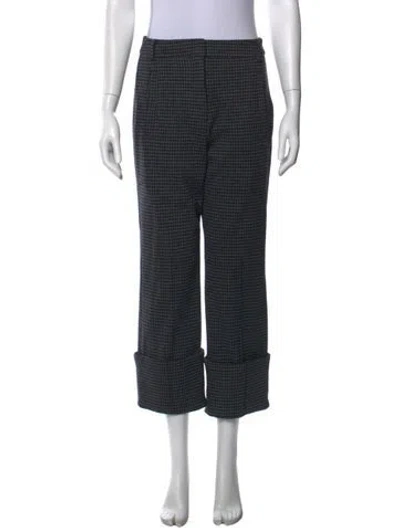 Pre-owned Tibi Plaid Print Wide Leg Pants W/ Tags In Blue