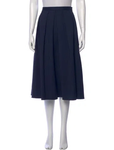 Pre-owned Tibi Pleated Accents Knee-length Skirt In Blue