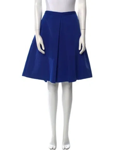 Pre-owned Tibi Pleated Accents Knee-length Skirt W/ Tags In Blue