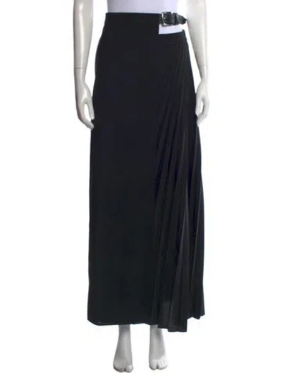 Pre-owned Tibi Pleated Accents Long Skirt In Black