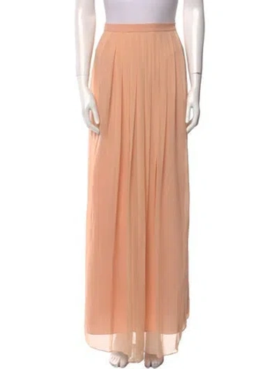 Pre-owned Tibi Pleated Accents Long Skirt In Orange