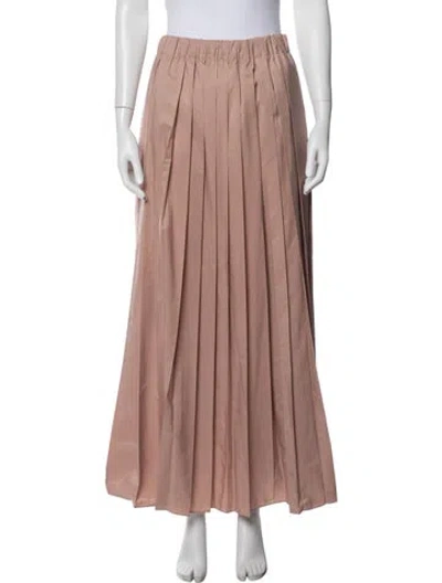 Pre-owned Tibi Pleated Accents Long Skirt In Pink