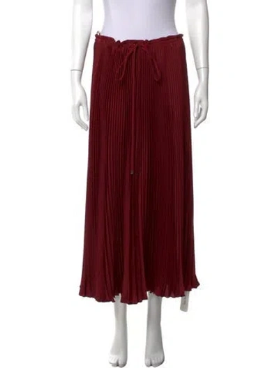 Pre-owned Tibi Pleated Accents Long Skirt In Red