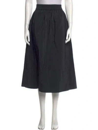 Pre-owned Tibi Pleated Accents Midi Length Skirt In Black
