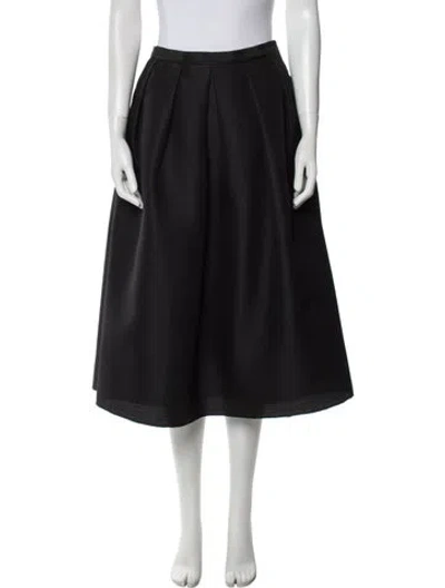 Pre-owned Tibi Pleated Accents Midi Length Skirt In Black