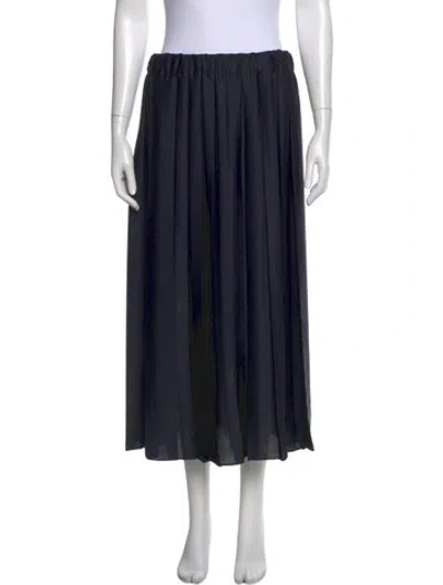 Pre-owned Tibi Pleated Accents Midi Length Skirt In Black
