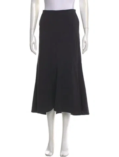 Pre-owned Tibi Pleated Accents Midi Length Skirt In Black