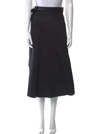 Pre-owned Tibi Pleated Accents Midi Length Skirt In Black