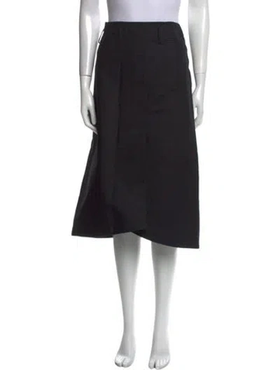 Pre-owned Tibi Pleated Accents Midi Length Skirt In Black