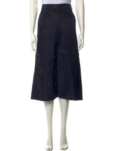 Pre-owned Tibi Pleated Accents Midi Length Skirt In Black