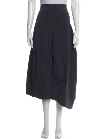 Pre-owned Tibi Pleated Accents Midi Length Skirt In Black