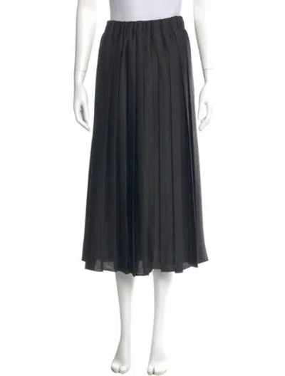 Pre-owned Tibi Pleated Accents Midi Length Skirt In Black