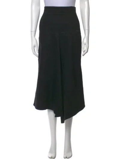 Pre-owned Tibi Pleated Accents Midi Length Skirt In Black