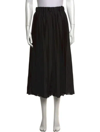 Pre-owned Tibi Pleated Accents Midi Length Skirt In Black