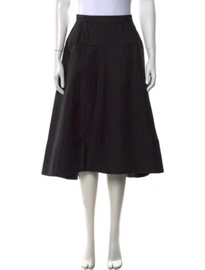 Pre-owned Tibi Pleated Accents Midi Length Skirt In Black