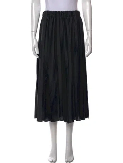 Pre-owned Tibi Pleated Accents Midi Length Skirt In Black