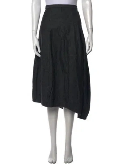 Pre-owned Tibi Pleated Accents Midi Length Skirt In Black